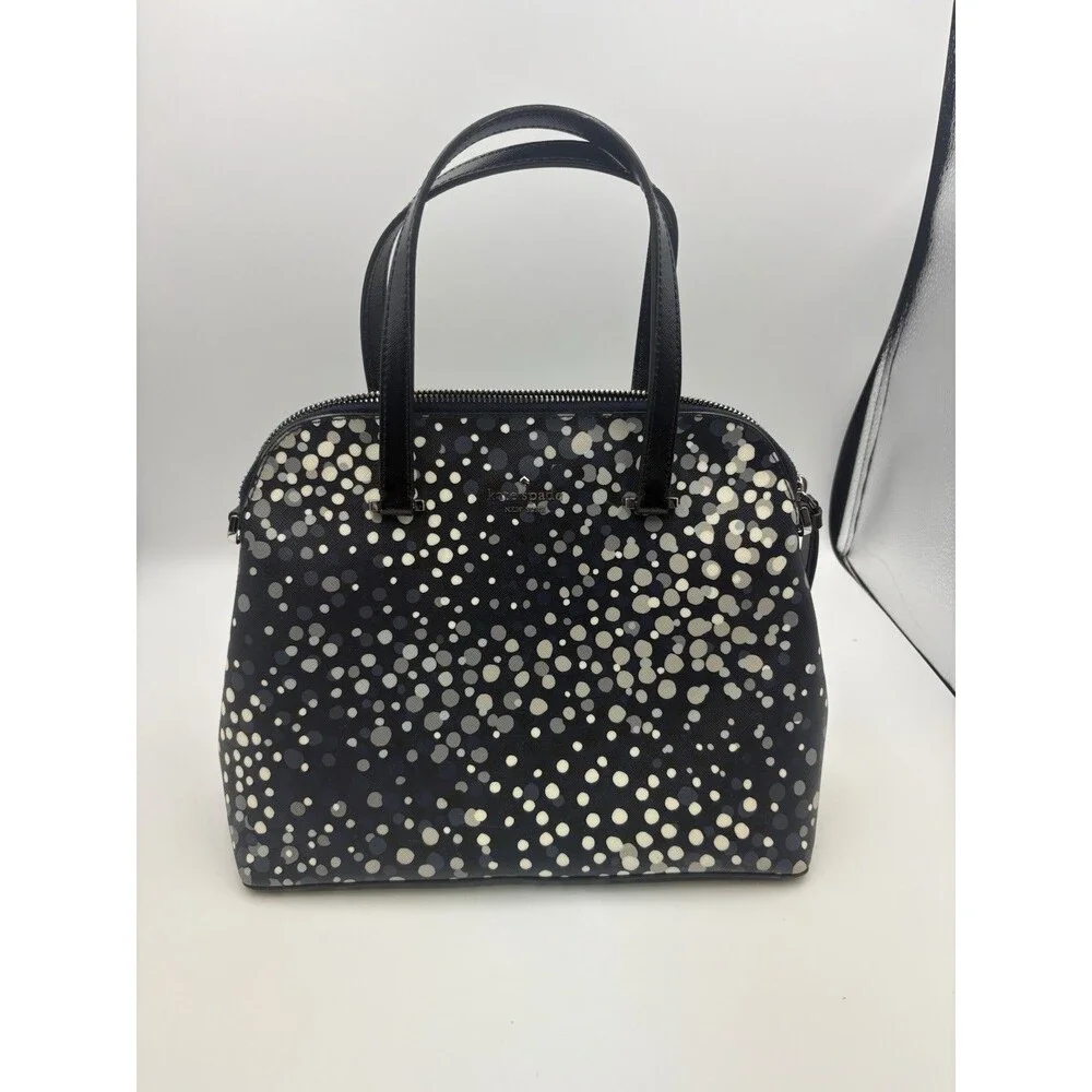KATE SPADE MAISE SAIREE DOT DOMED LEATHER SATCHEL PURSE BAG